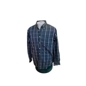 NAUTICA LONG SLEEVE BLUE GREEN PLAID BUTTON UP MENS SIZE XL